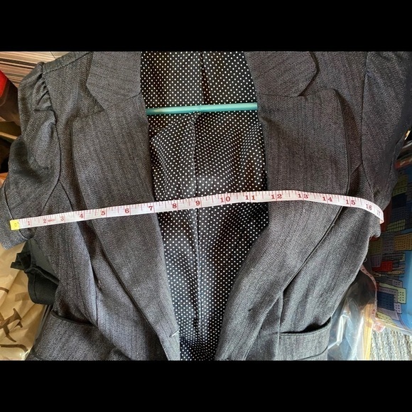 Maurices short sleeve blazer polka dot lining sz M - Picture 5 of 7